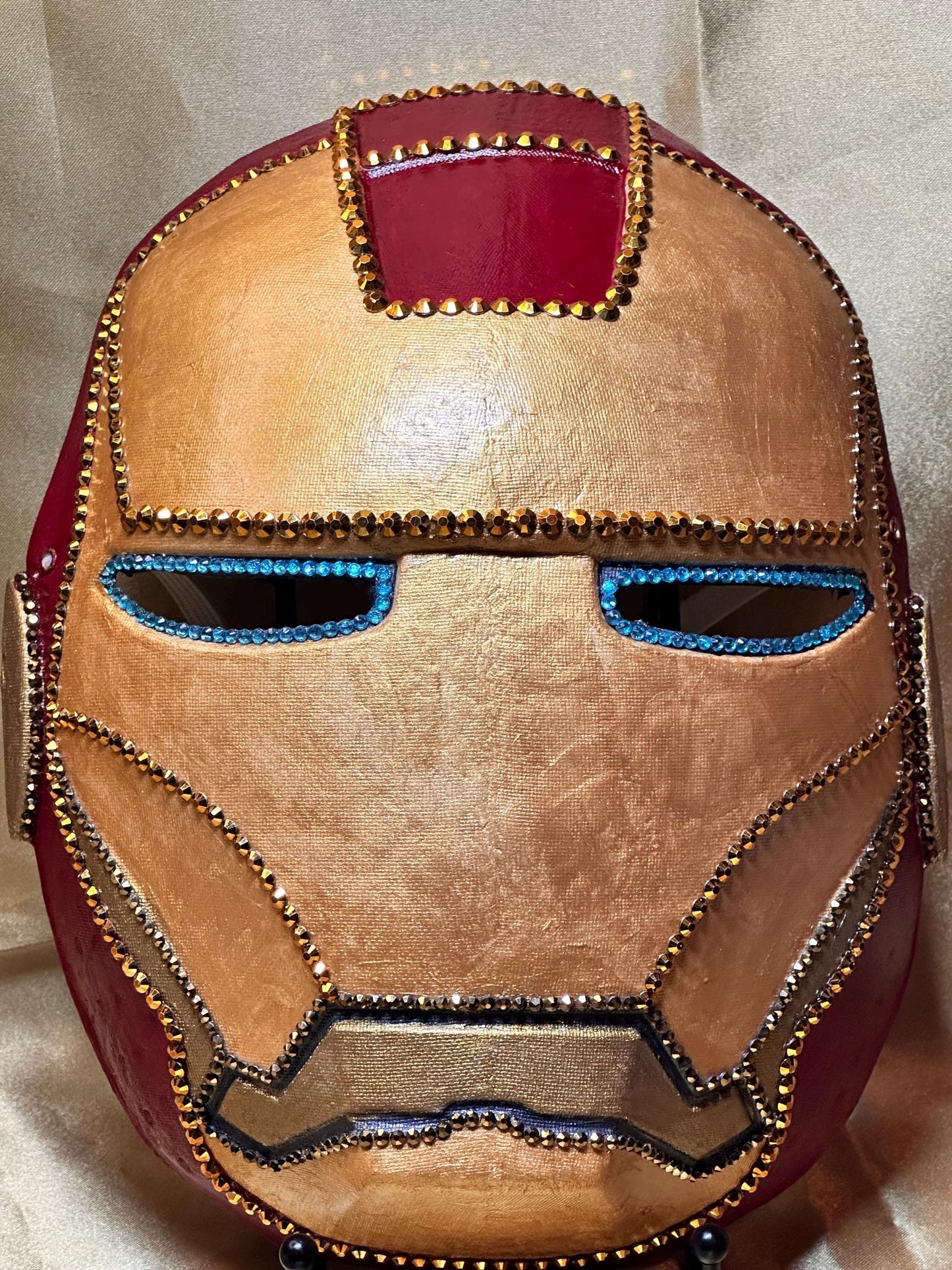 Iron Man Face Mask on Holding Stick - Display Stand Included