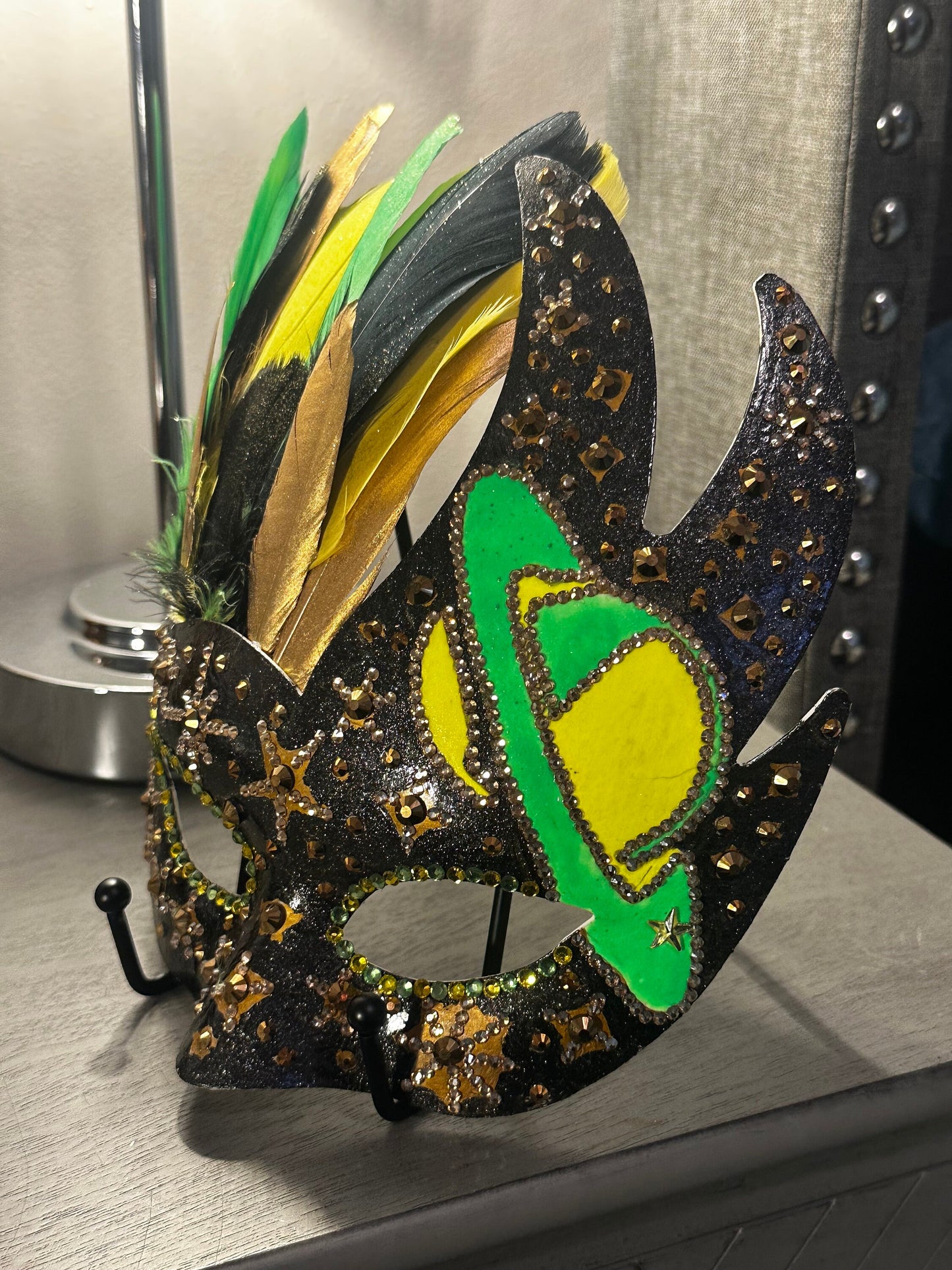 Outer Space Mask: Feathered Celestial Home Decor