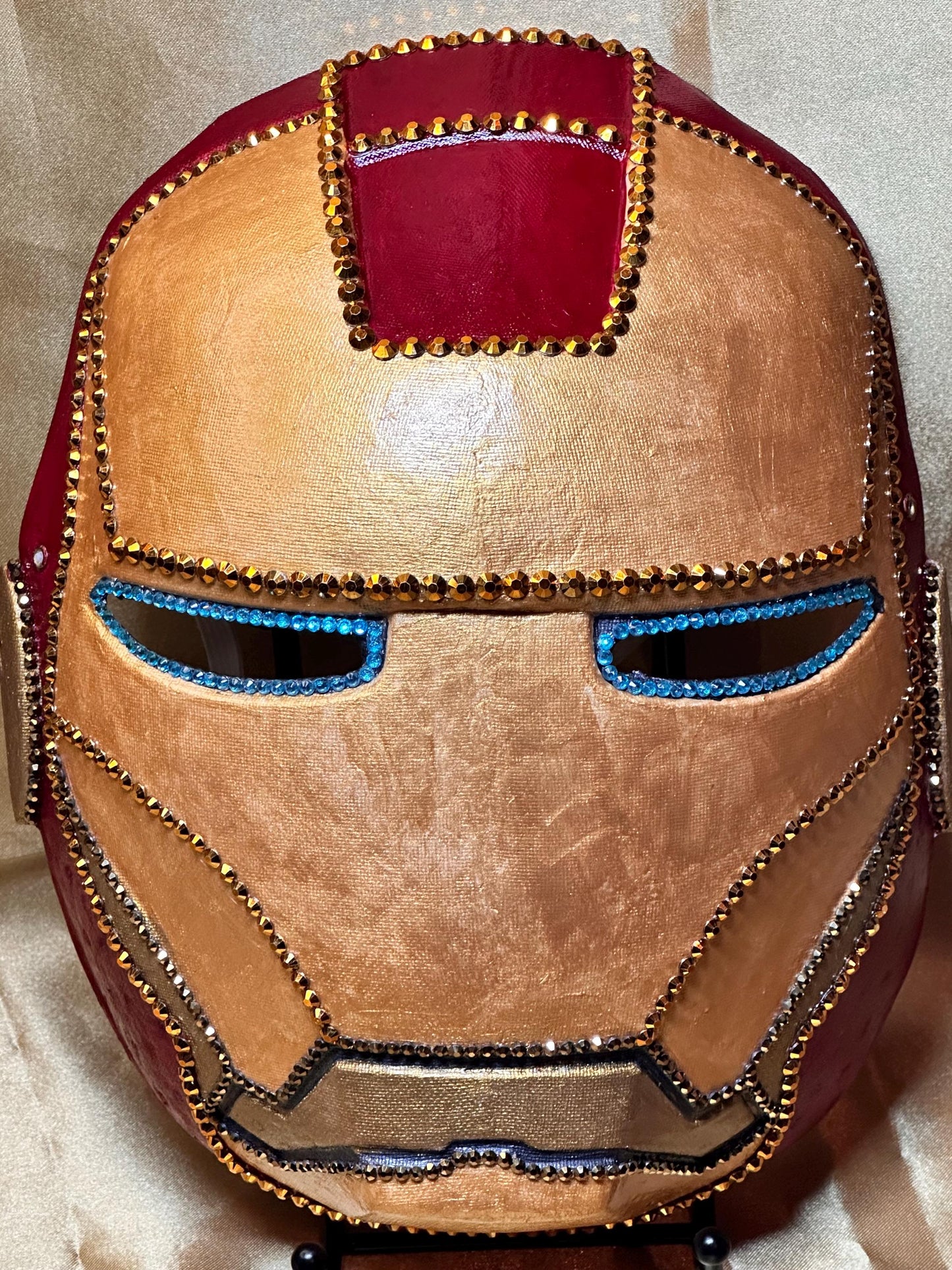 Iron Man Face Mask on Holding Stick - Display Stand Included