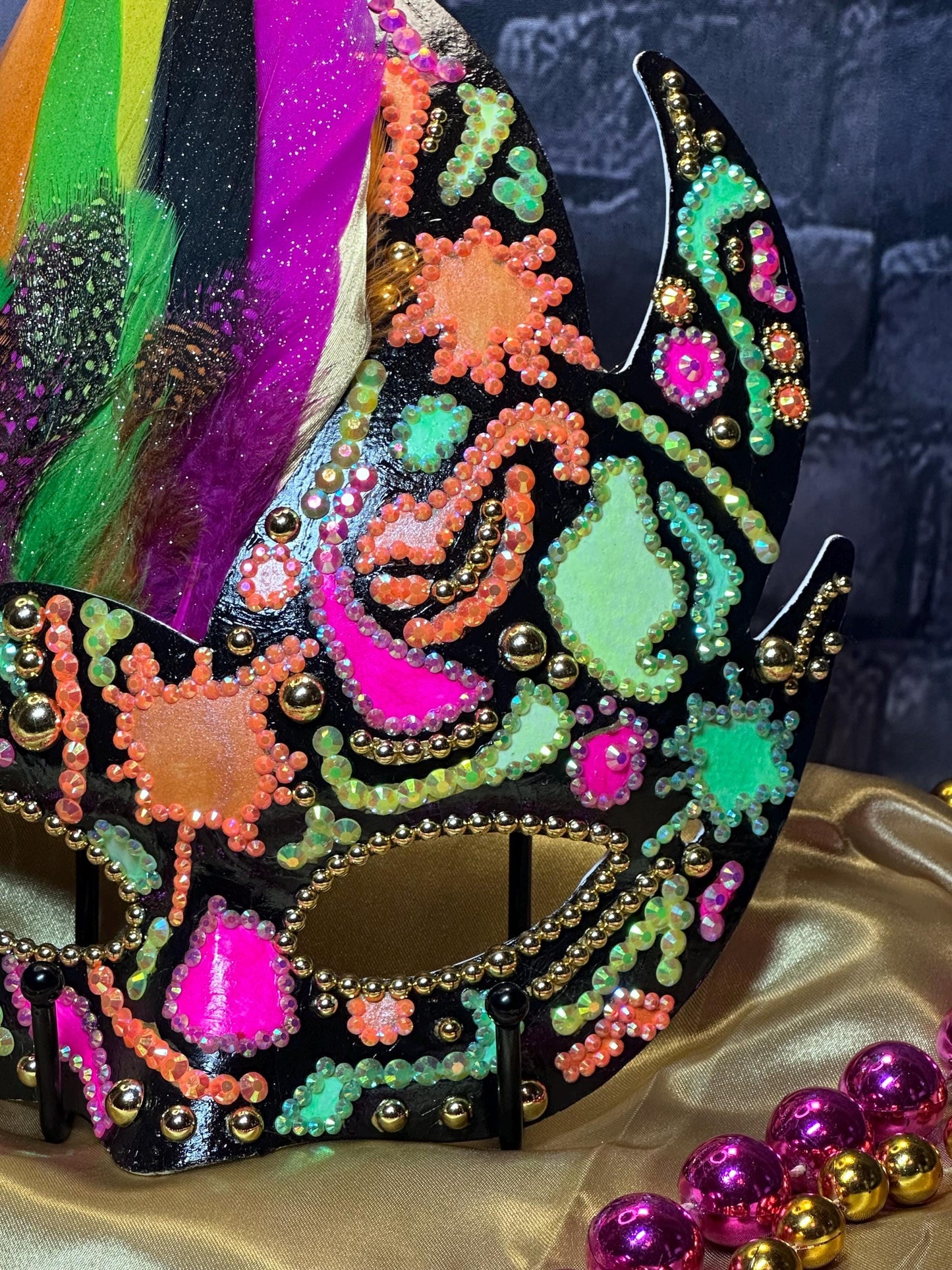 Fluorescent Feather Mask: Home Decor, Wall Art