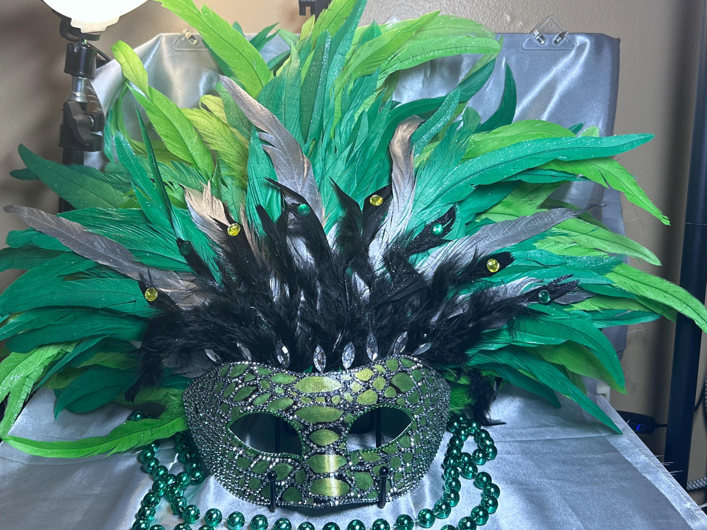 Vegas Style Feather Mask: Reptilian Home Decor