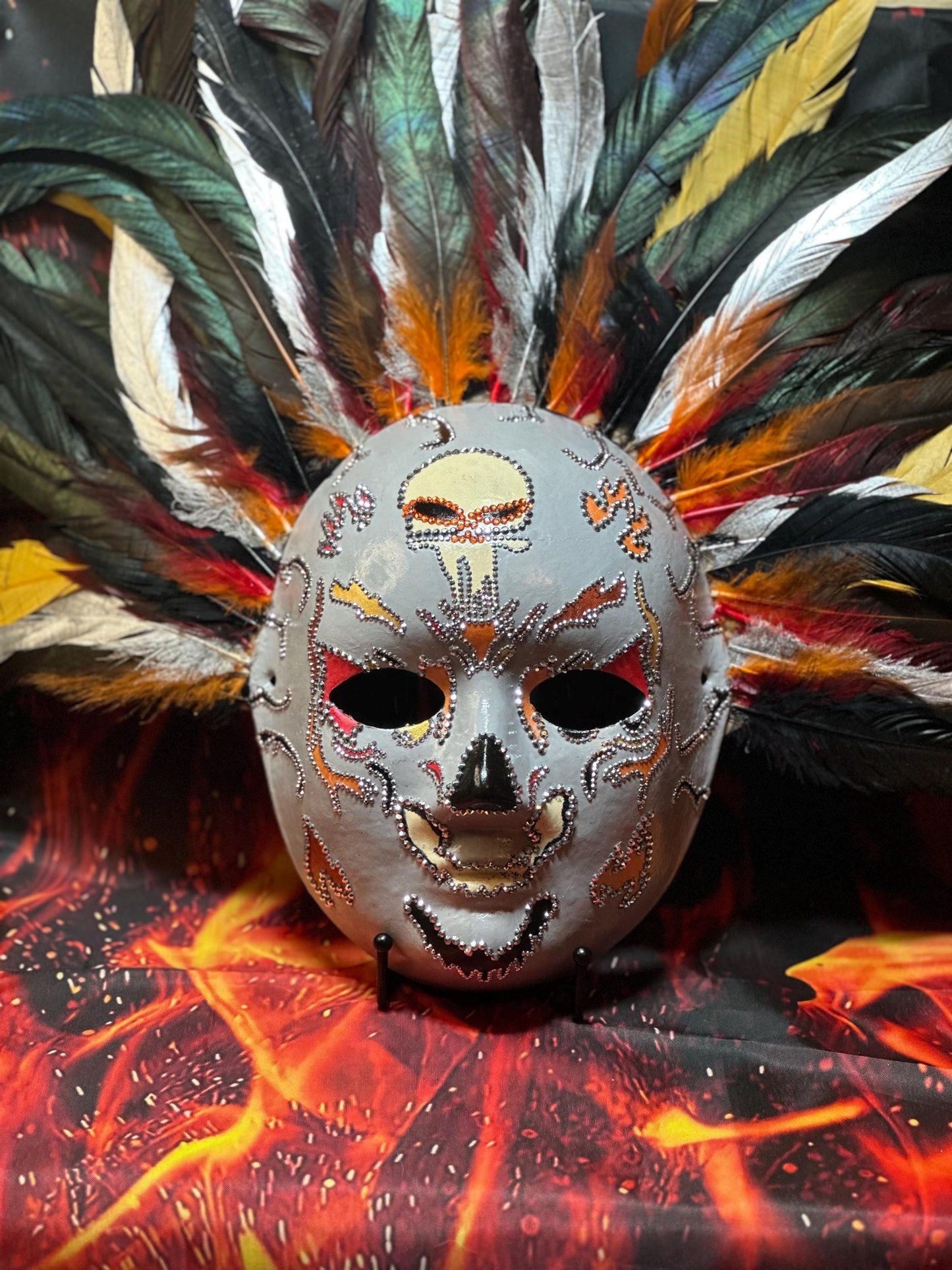Ghost-Rider Mask: Display Stand Included