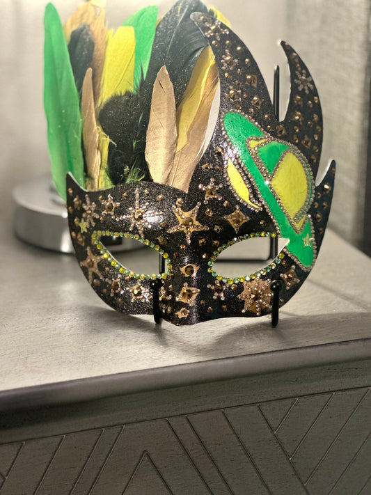 Outer Space Mask: Feathered Celestial Home Decor