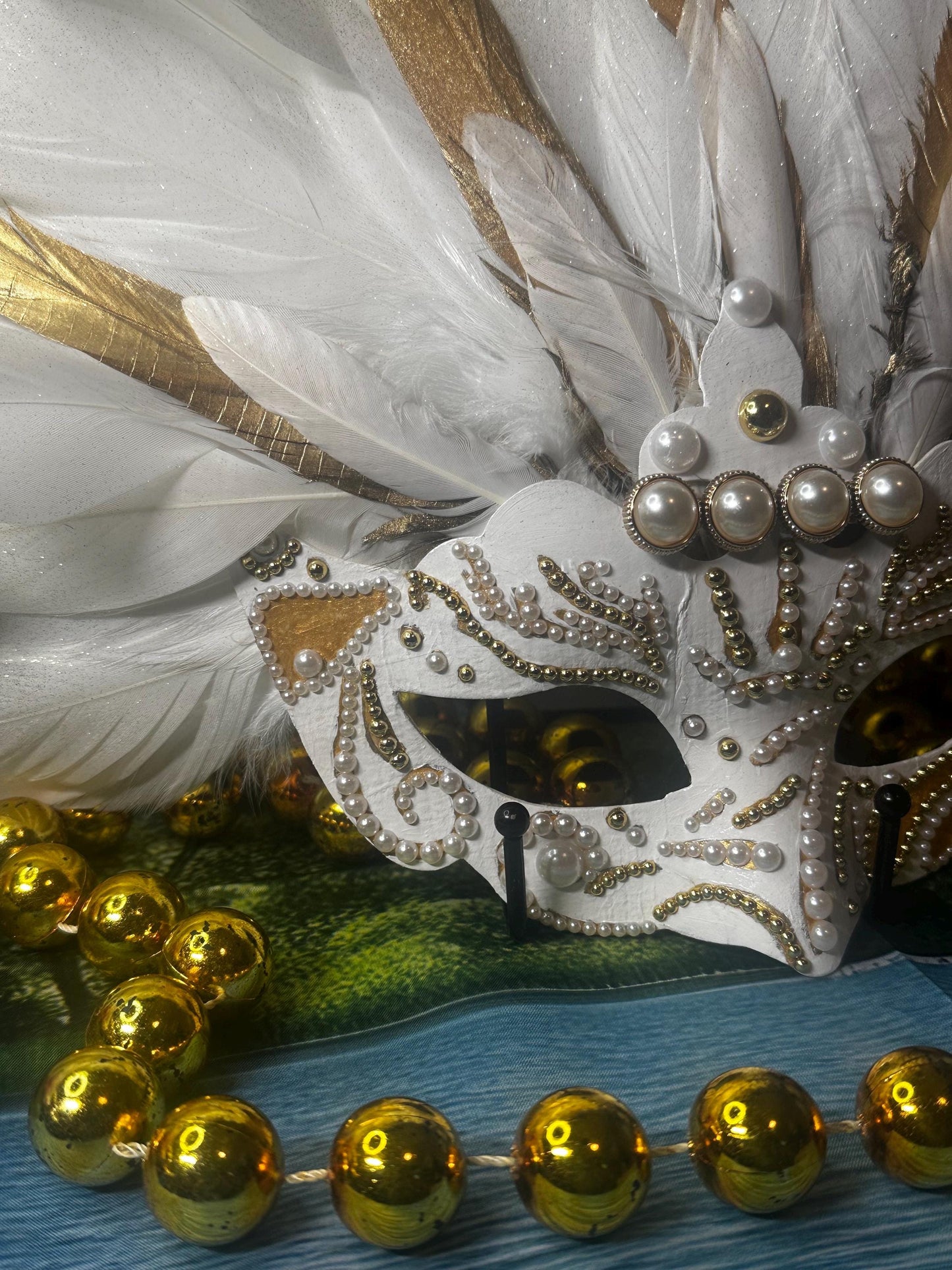 Vegas Style Feather Mask: Home Decor or Wearable Art