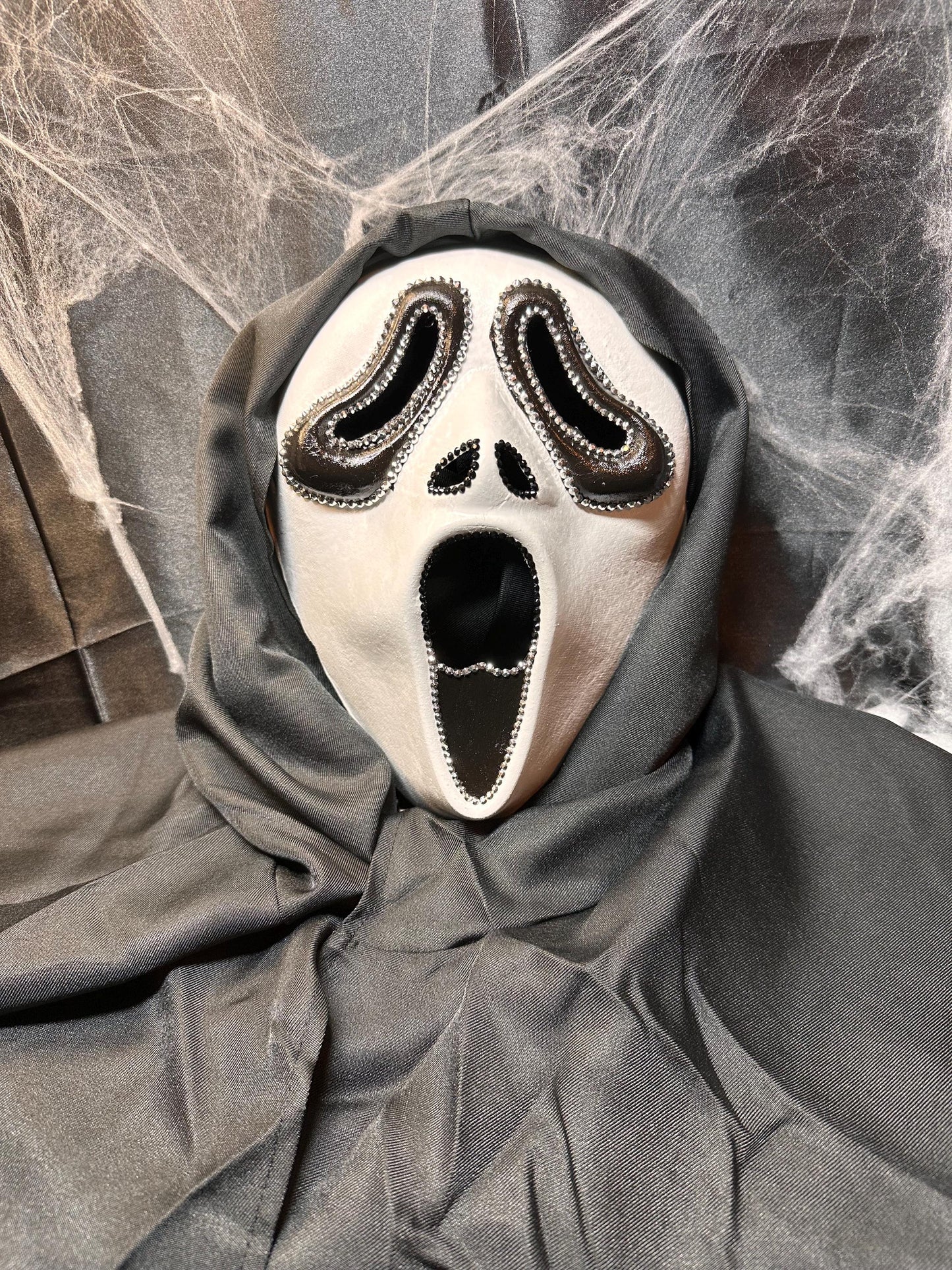 Hooded Scream Mask: Halloween Costume Prop