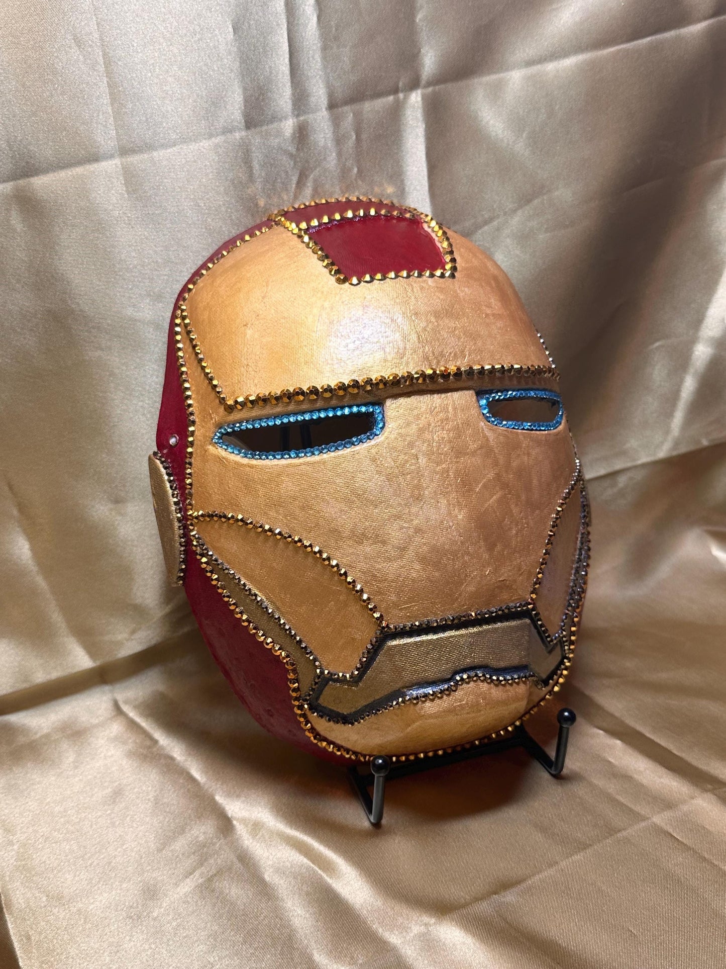 Iron Man Face Mask on Holding Stick - Display Stand Included