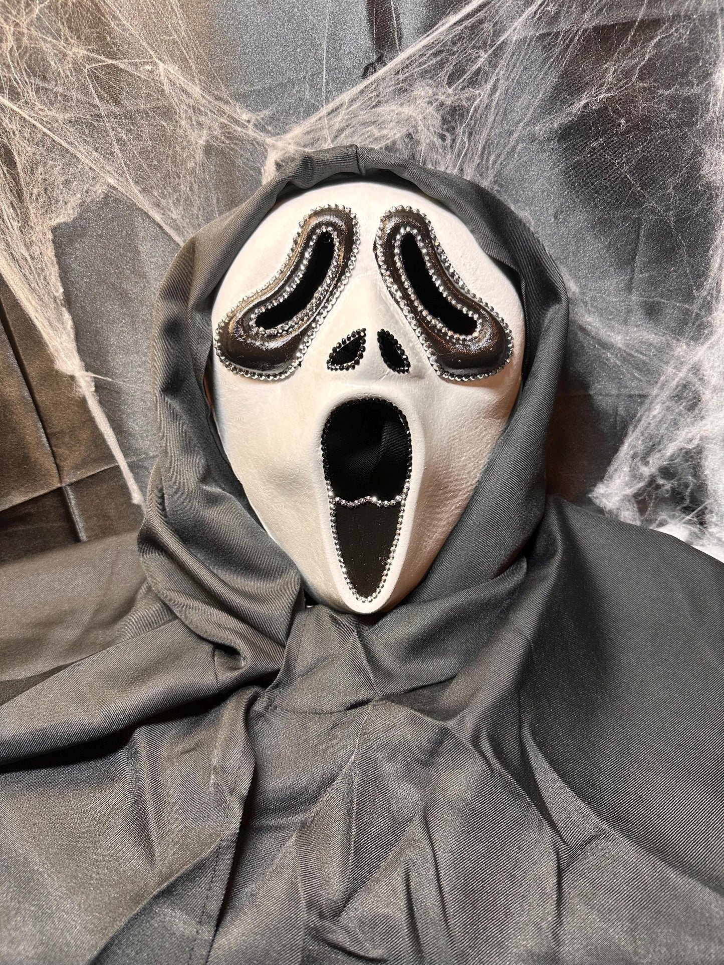 Hooded Scream Mask: Halloween Costume Prop