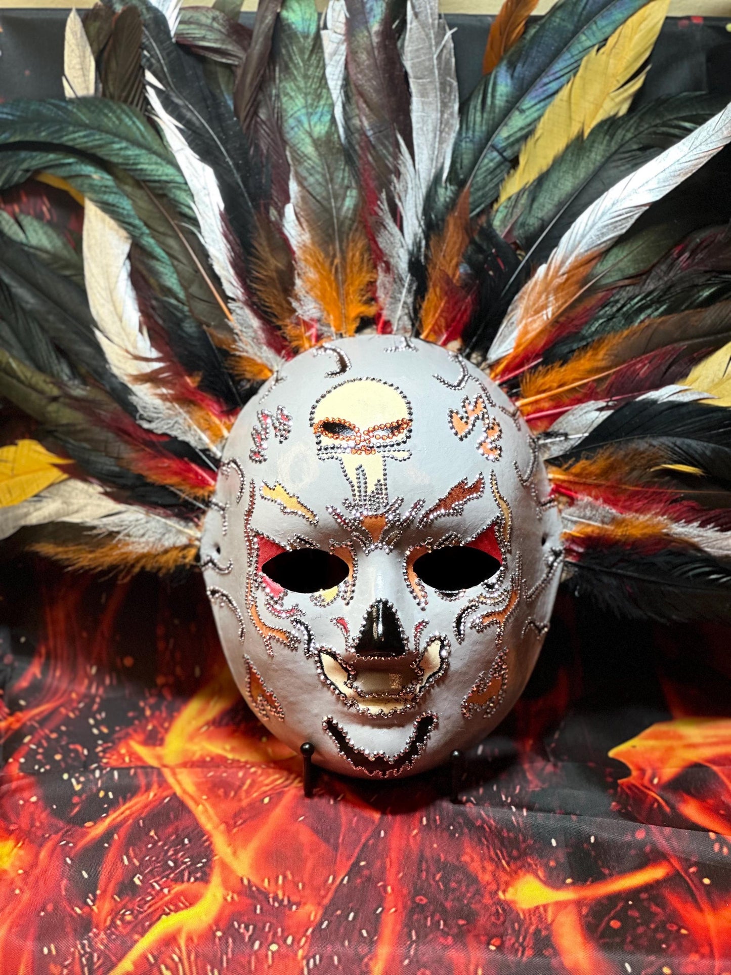 Ghost-Rider Mask: Display Stand Included