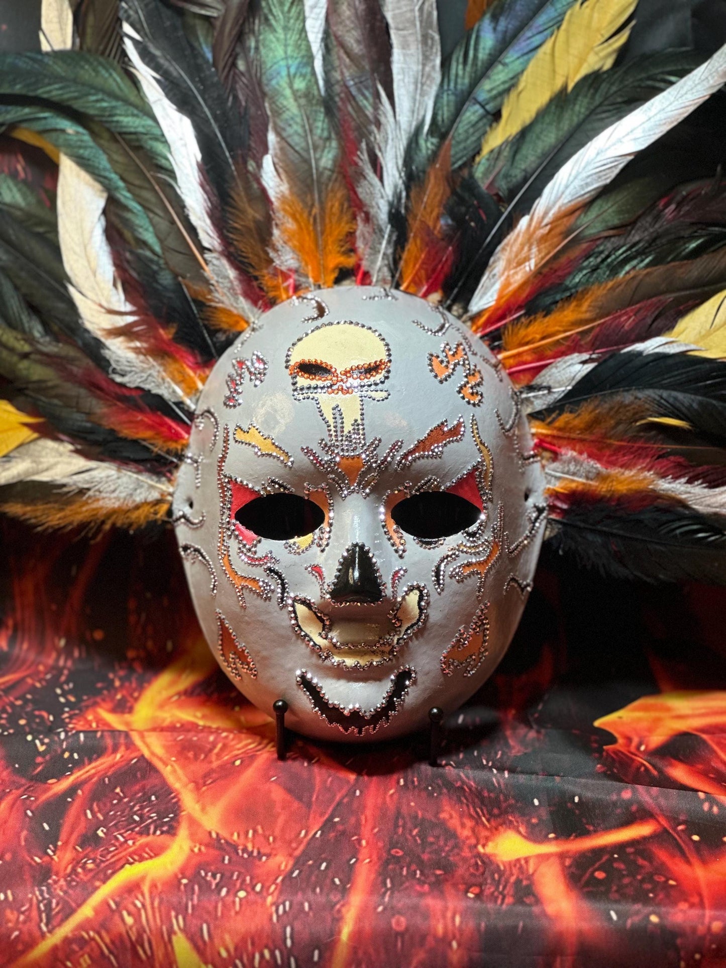 Ghost-Rider Mask: Display Stand Included