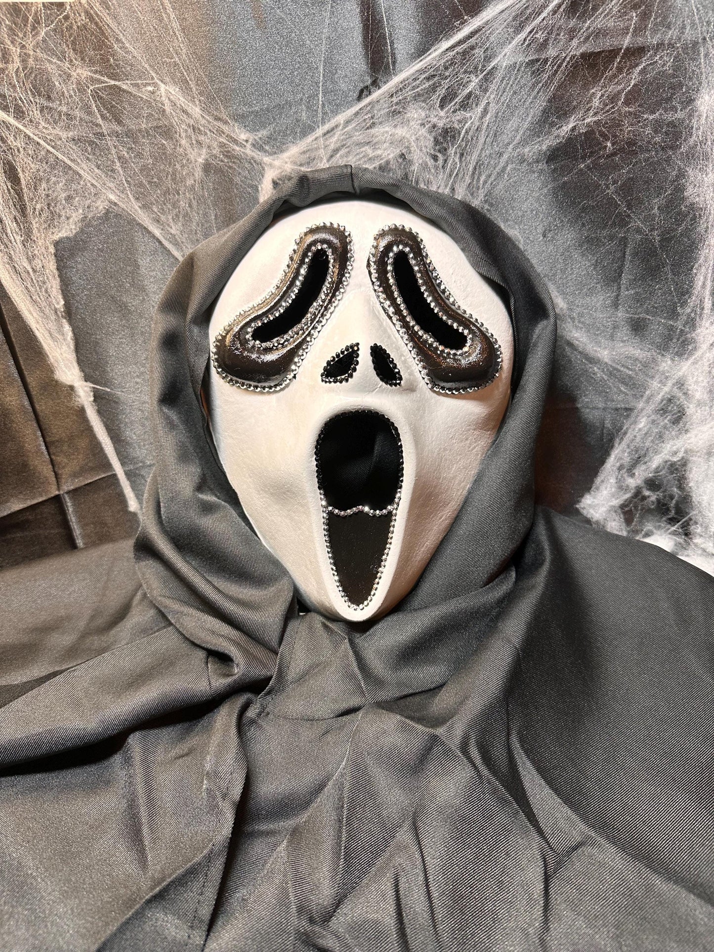 Hooded Scream Mask: Halloween Costume Prop