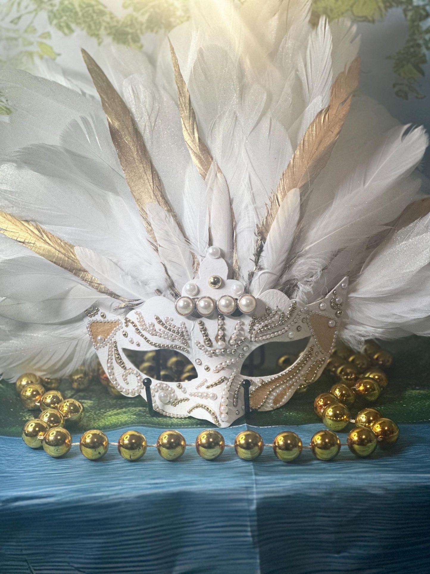 Vegas Style Feather Mask: Home Decor or Wearable Art