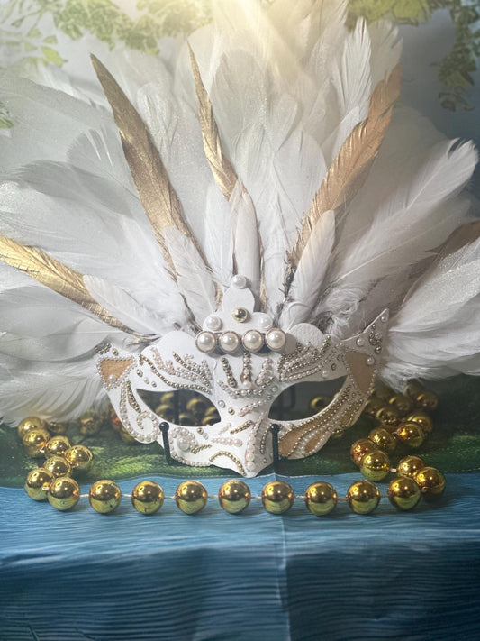 Vegas Style Feather Mask: Home Decor or Wearable Art