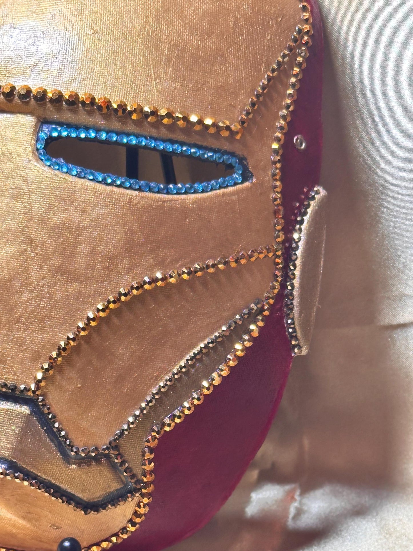Iron Man Face Mask on Holding Stick - Display Stand Included