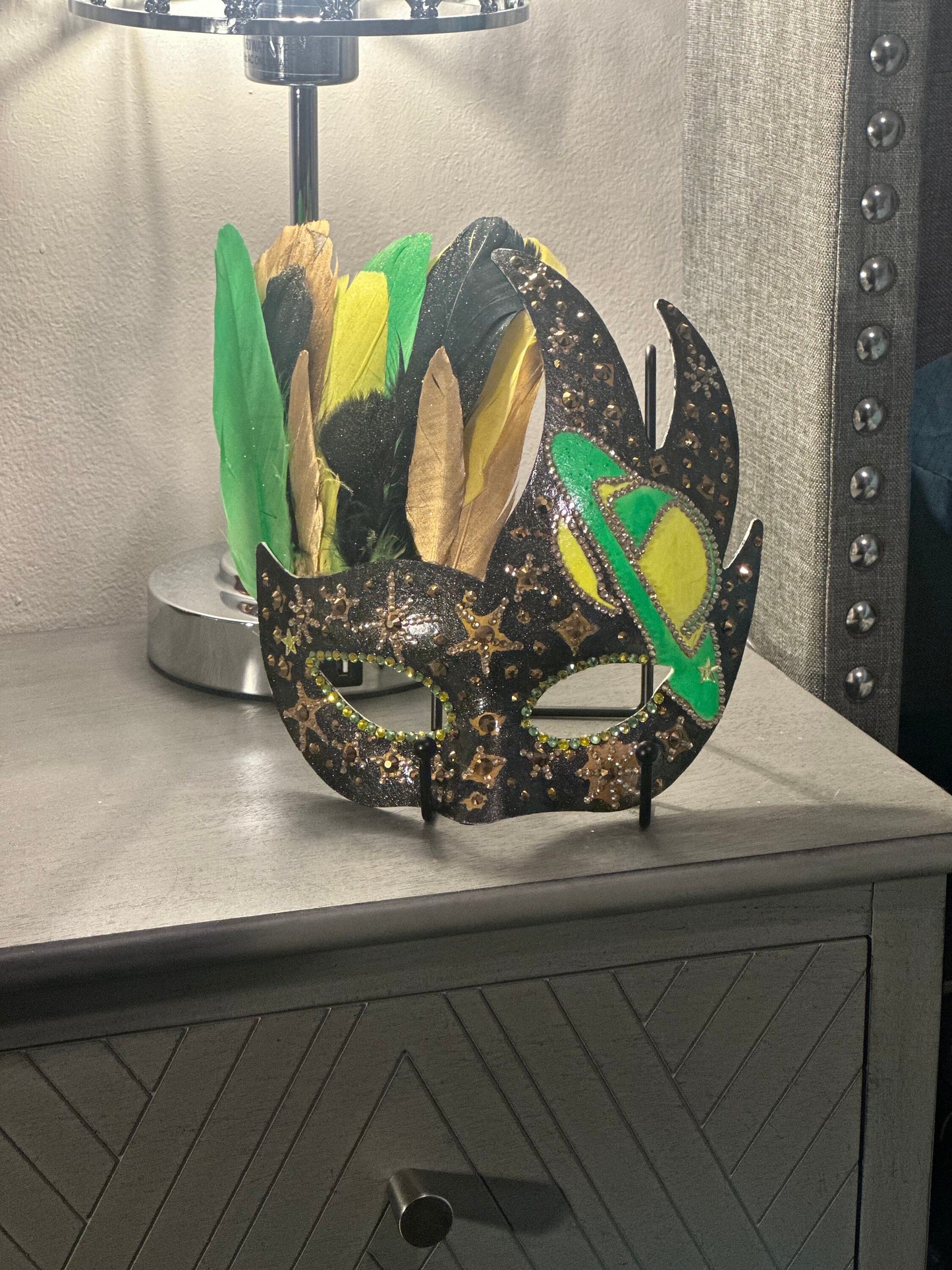 Outer Space Mask: Feathered Celestial Home Decor
