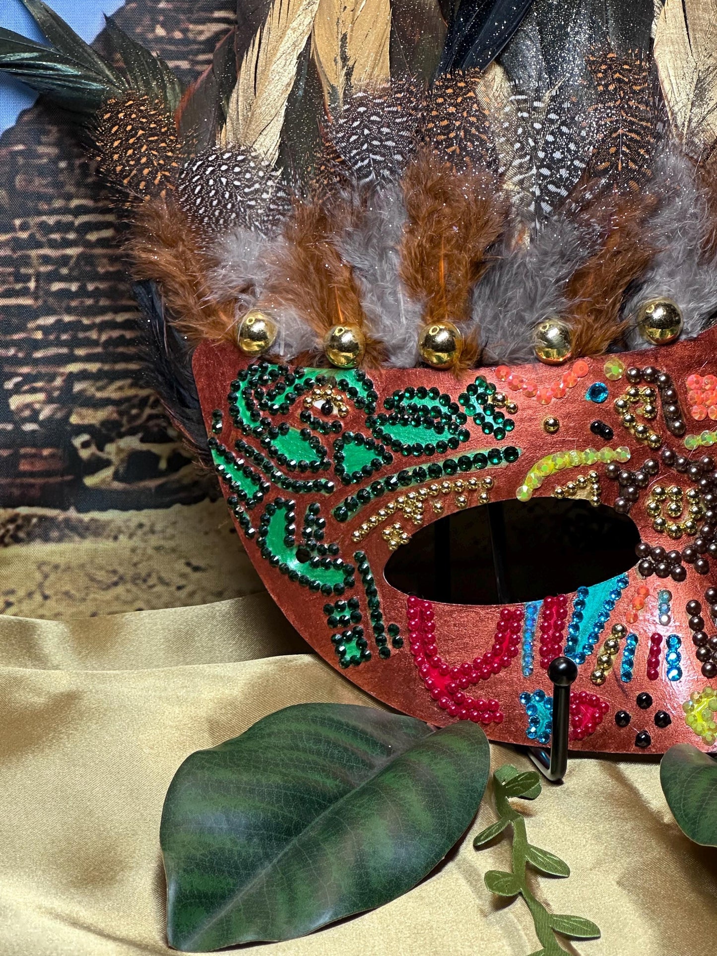 Aztec Empire Mask: Feathered Home Decor