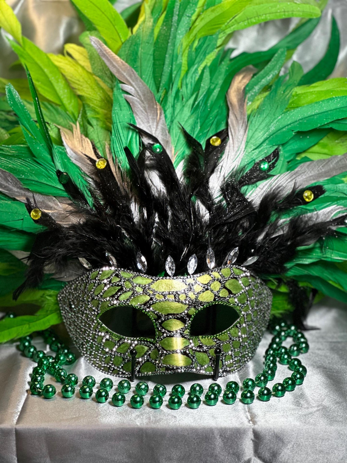 Vegas Style Feather Mask: Reptilian Home Decor