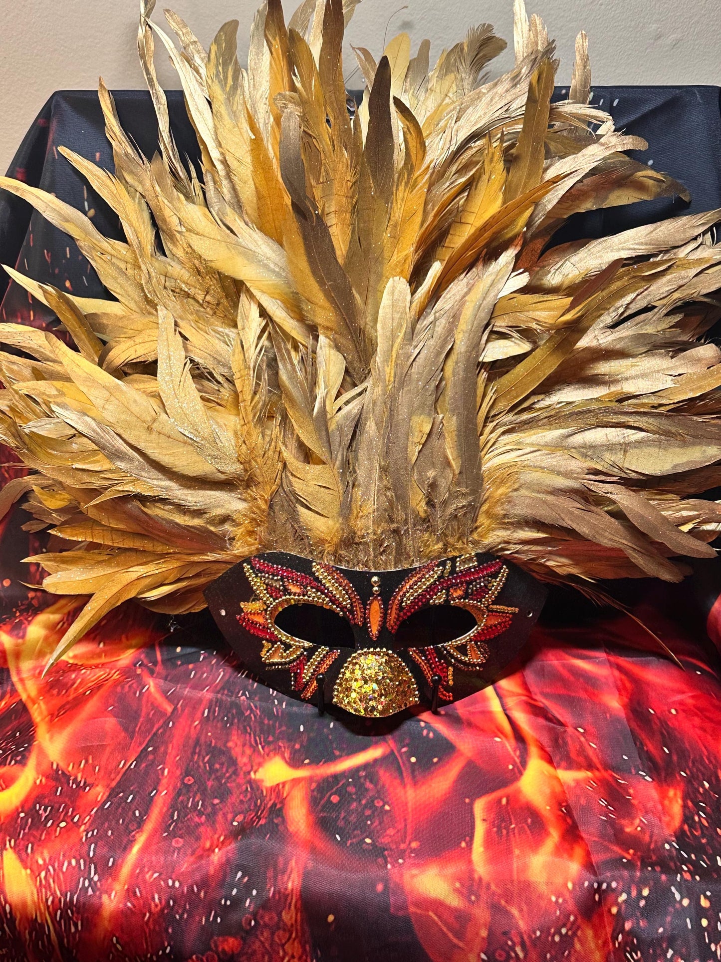 Feathered Vegas style mask: Phoenix Rising