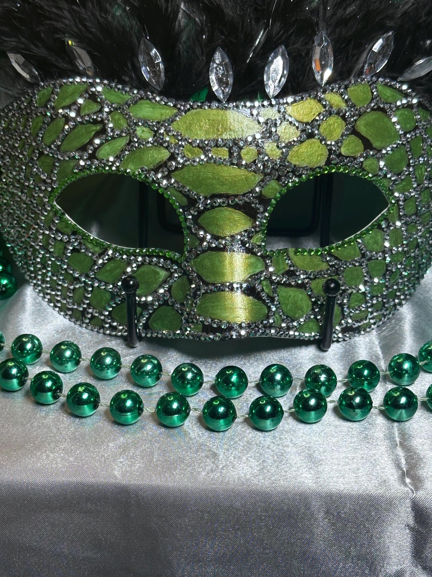 Vegas Style Feather Mask: Reptilian Home Decor