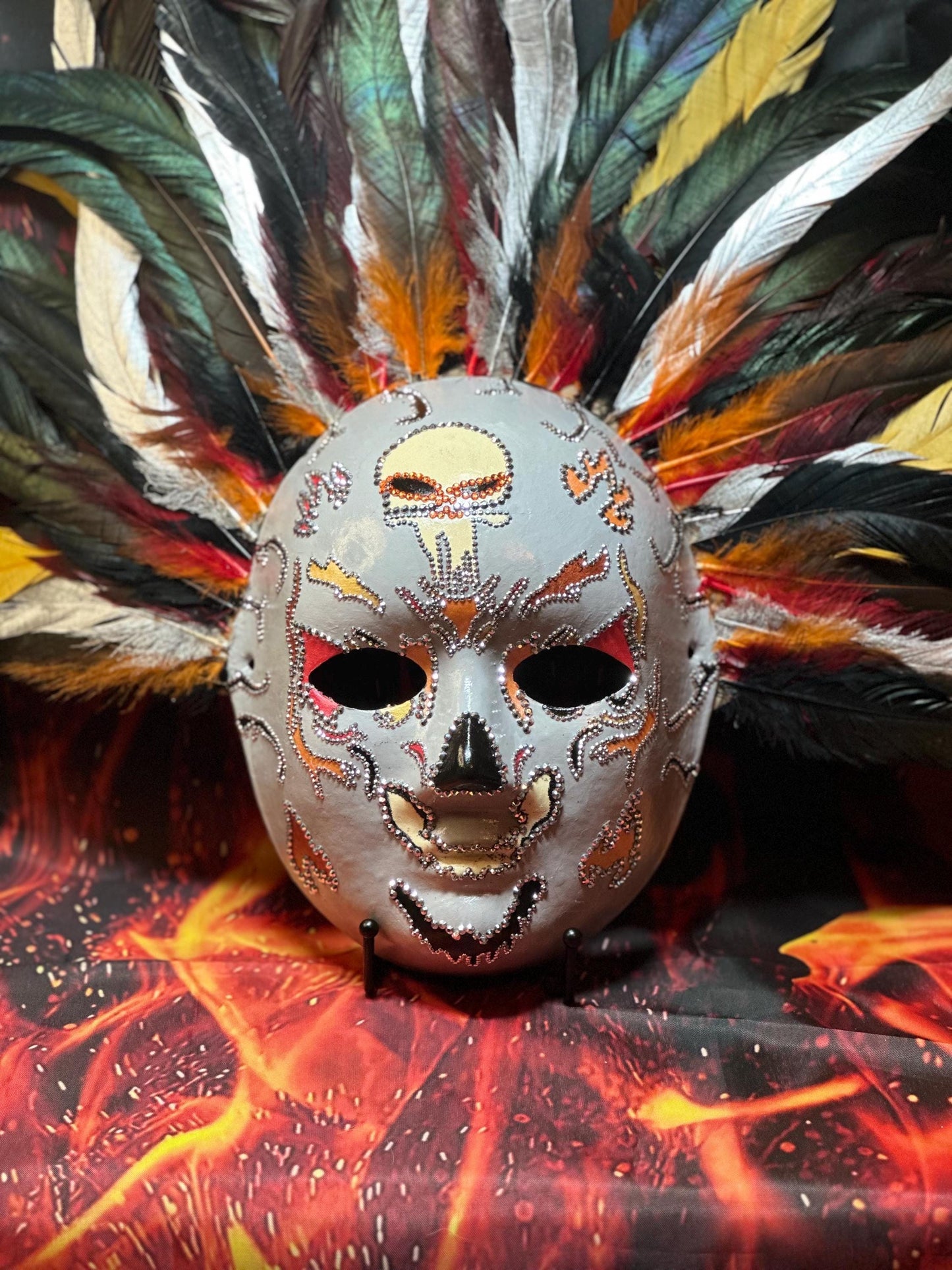 Ghost-Rider Mask: Display Stand Included