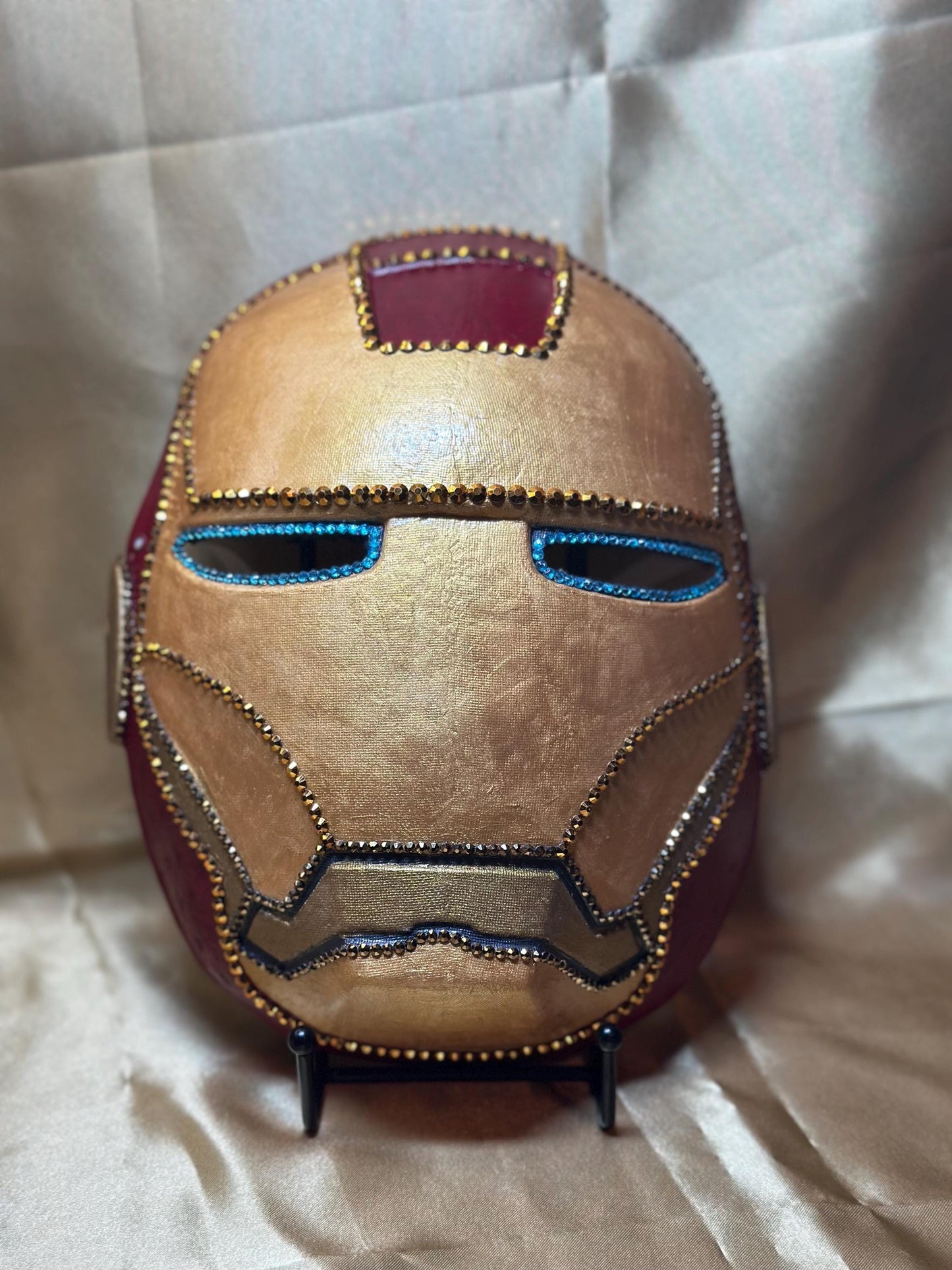 Iron Man Face Mask on Holding Stick - Display Stand Included