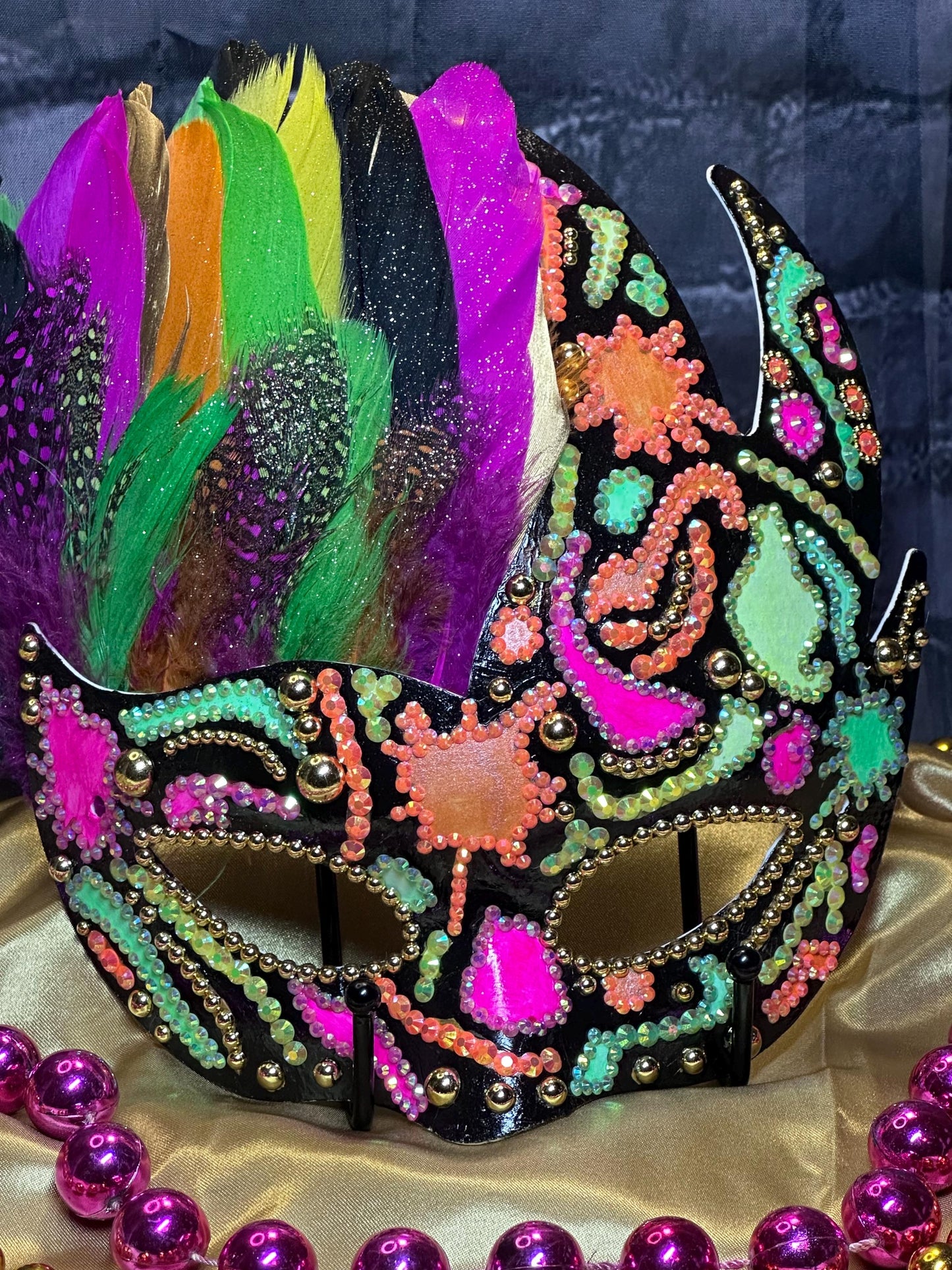 Fluorescent Feather Mask: Home Decor, Wall Art