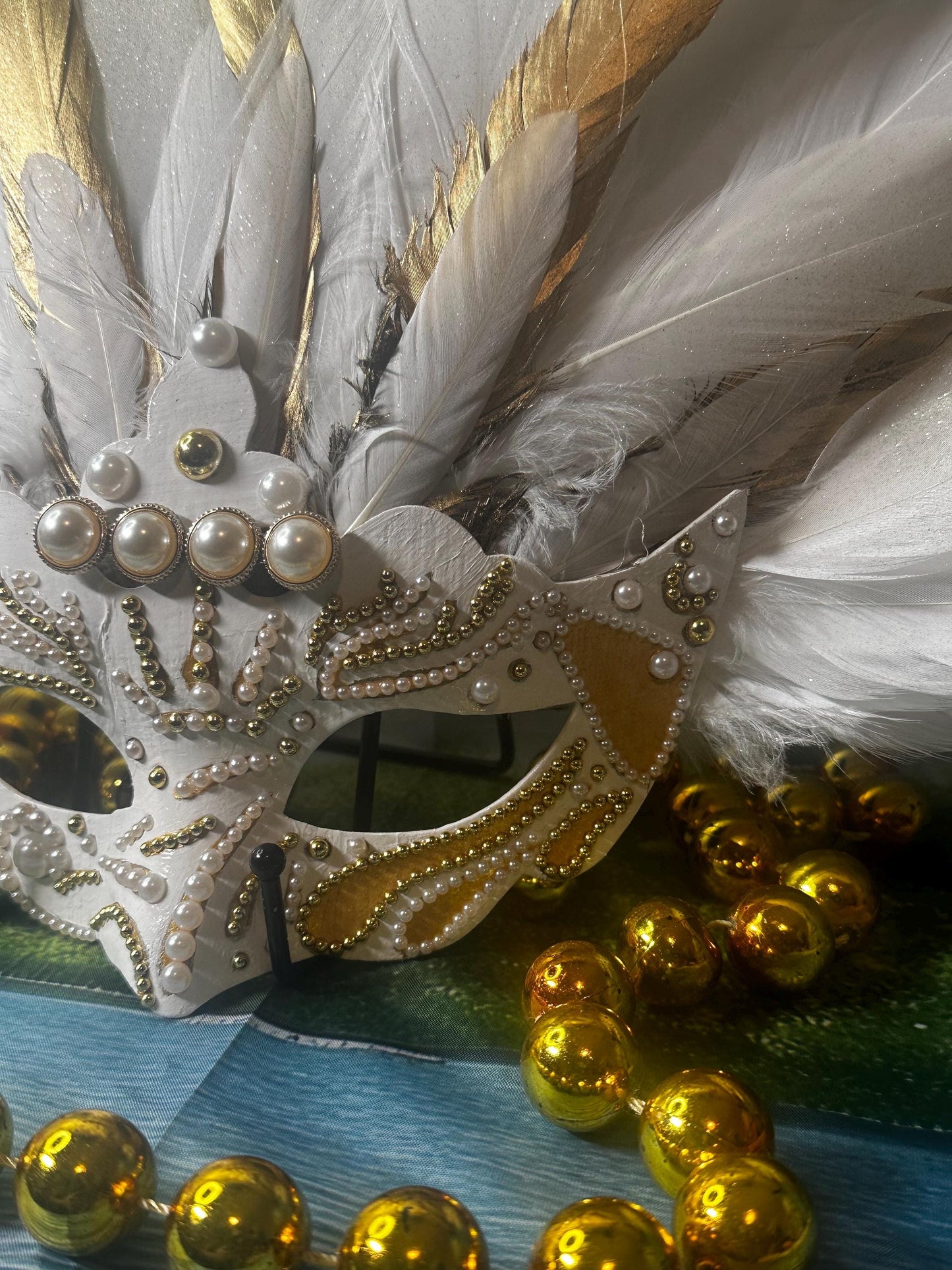 Vegas Style Feather Mask: Home Decor or Wearable Art