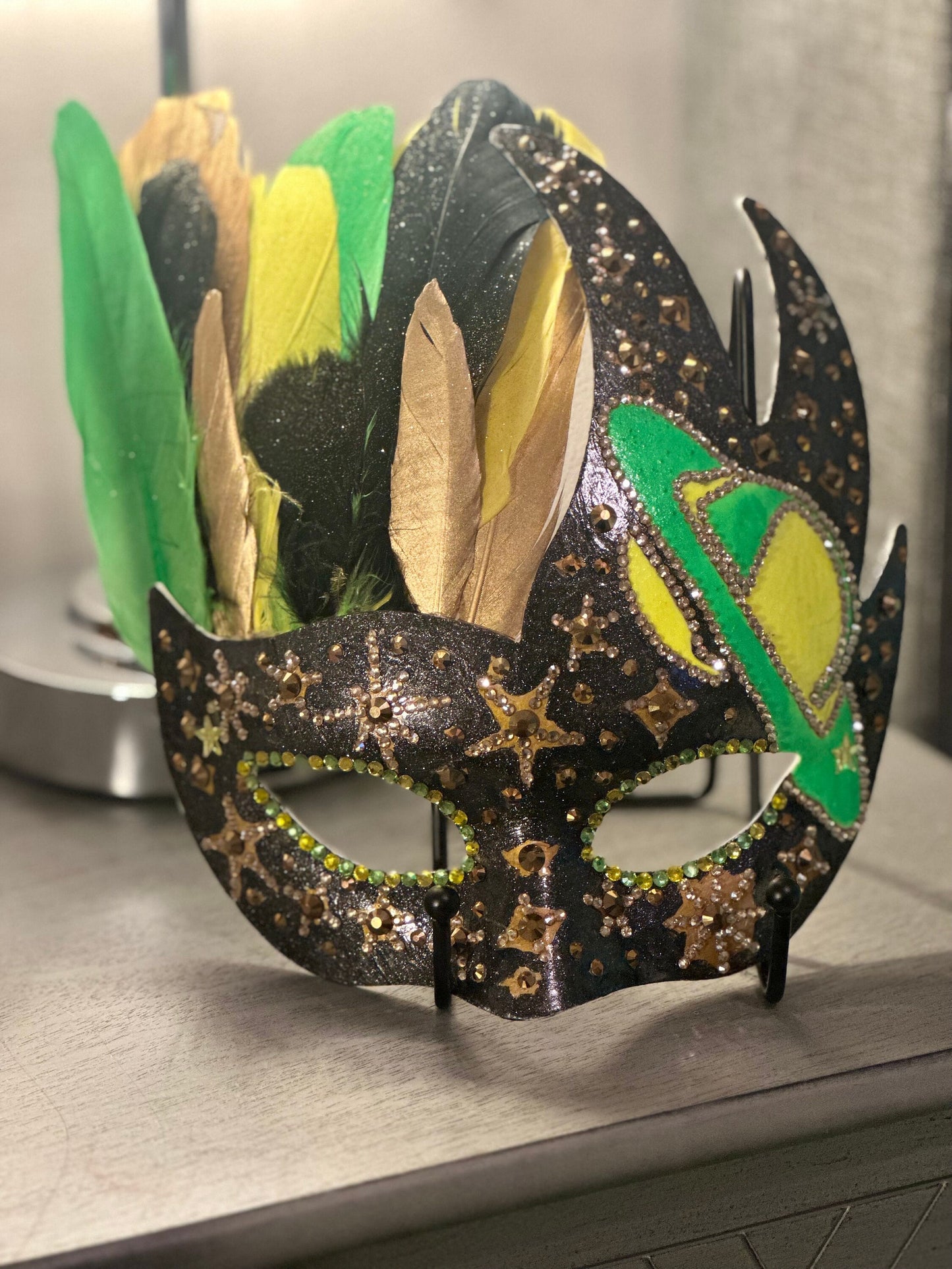 Outer Space Mask: Feathered Celestial Home Decor