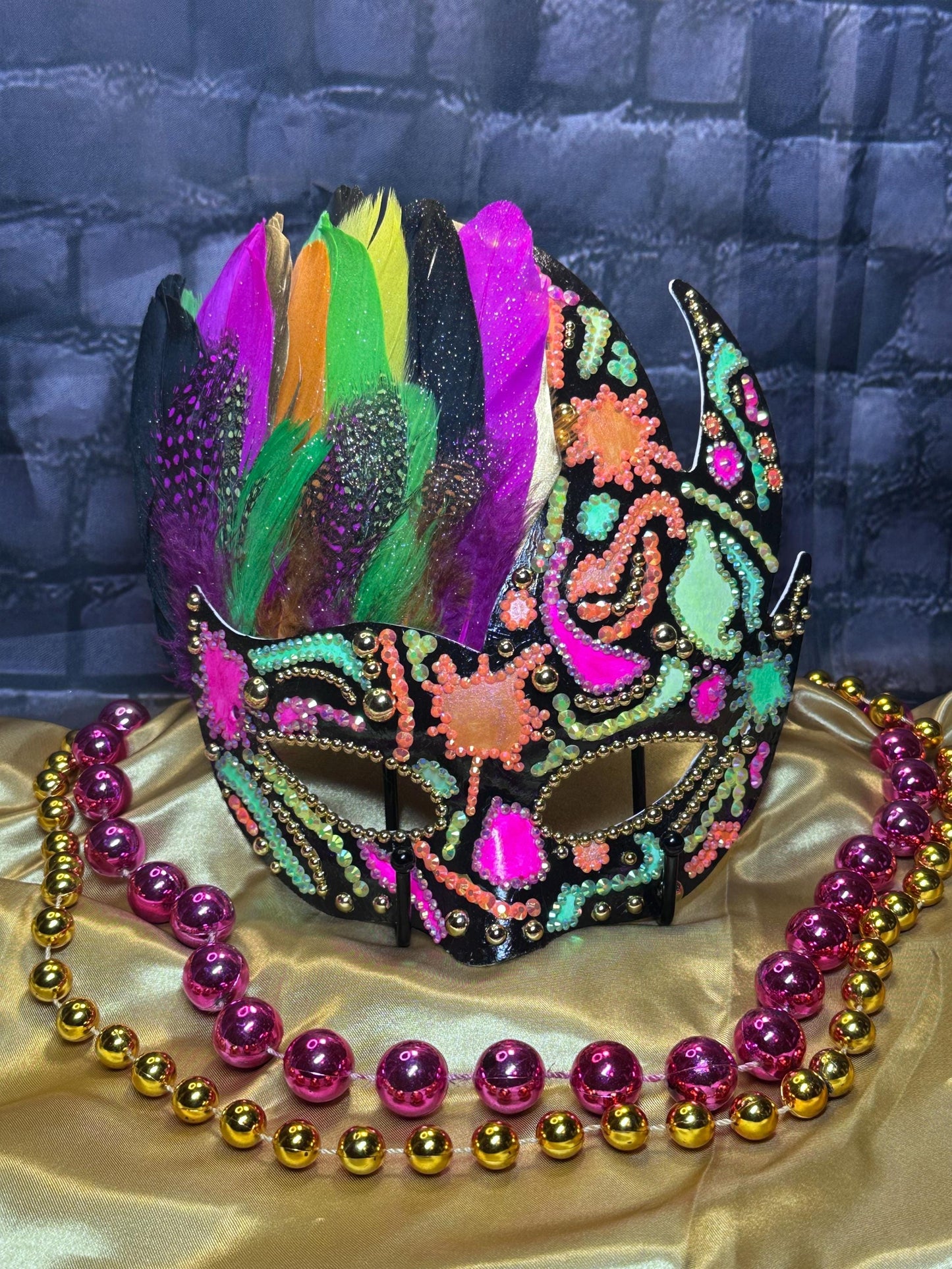 Fluorescent Feather Mask: Home Decor, Wall Art