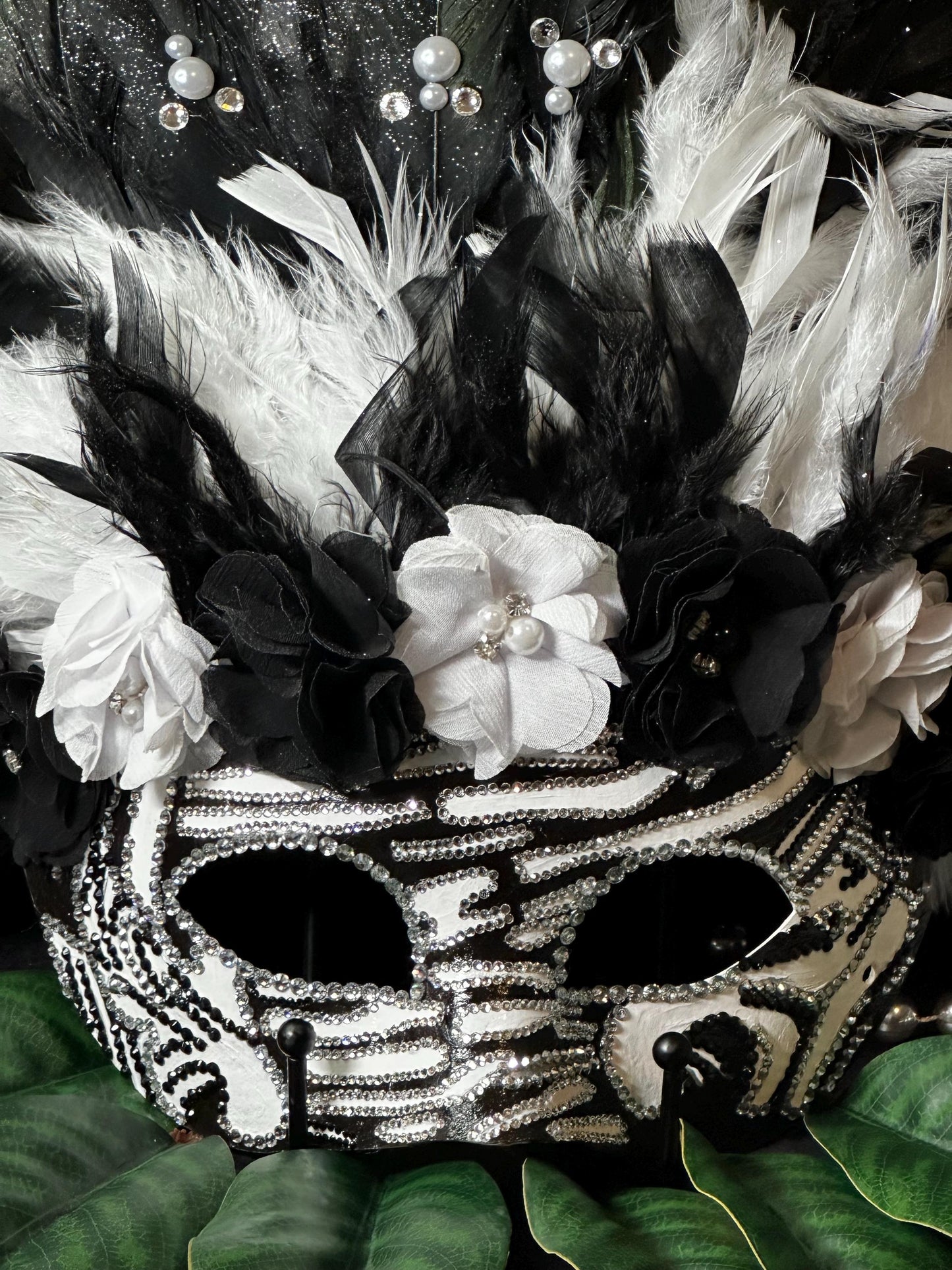Vegas Style Zebra Mask: Feathered Home Decor